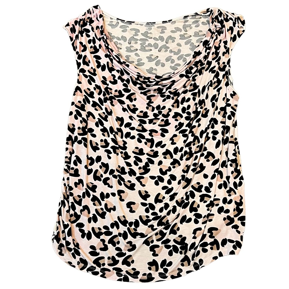 LANE BRYANT sleeveless top leopard print 26/28 lightweight pink